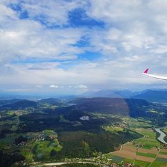 Flugwegposition um 13:31:18: Aufgenommen in der Nähe von Techelsberg am Wörther See, Gemeinde Techelsberg am Wörther See, Österreich in 1063 Meter